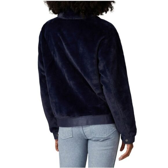 Alec Les Filles Black Faux Fur Aviator Biker Jacket Size Medium - Picture 2 of 11